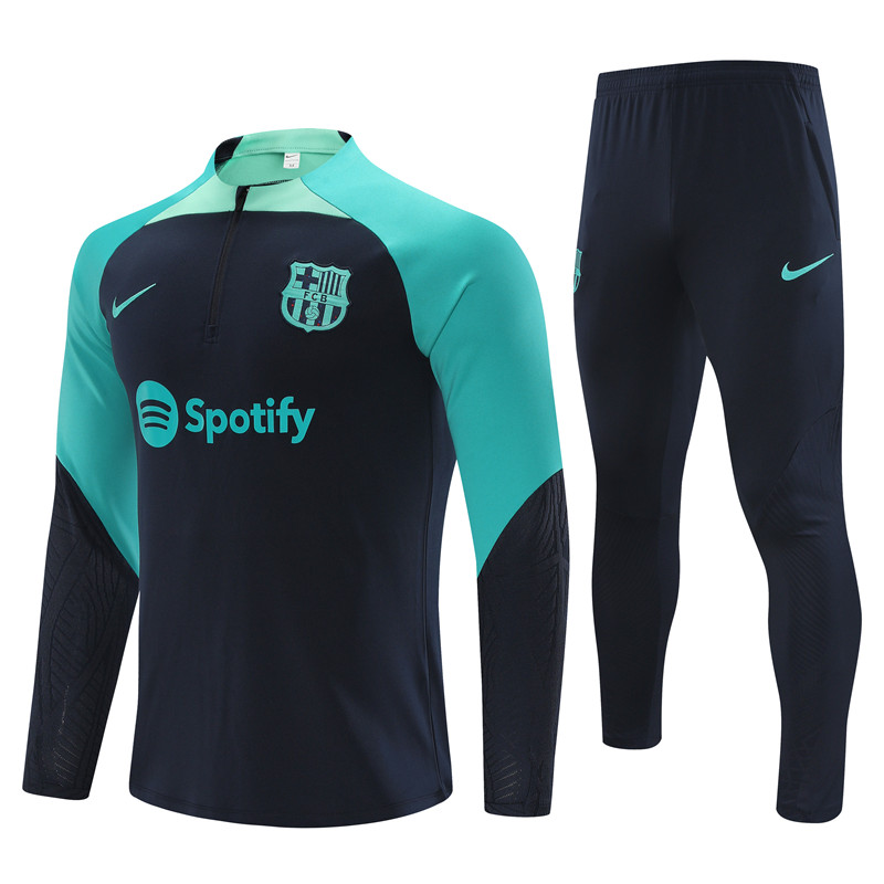 Barcelona 23-24 Long Sleeve Training Set -Black and Blue